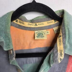 Shelter Island Outfitters, Vintage Pastel Button-Up Long Sleeve, Mens, XL